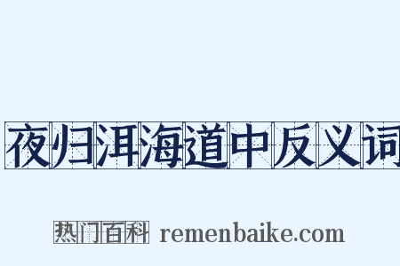 夜归洱海道中反义词是什么意思的图片